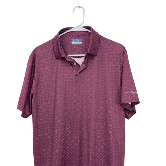 Ben Hogan Performance Mens M Polo Golf Shirt Maroon Short Sleeve Stretch Comfy - Picture 9 of 11